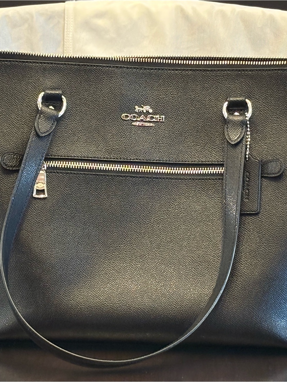 Coach Black Leather Interior Patch Tote